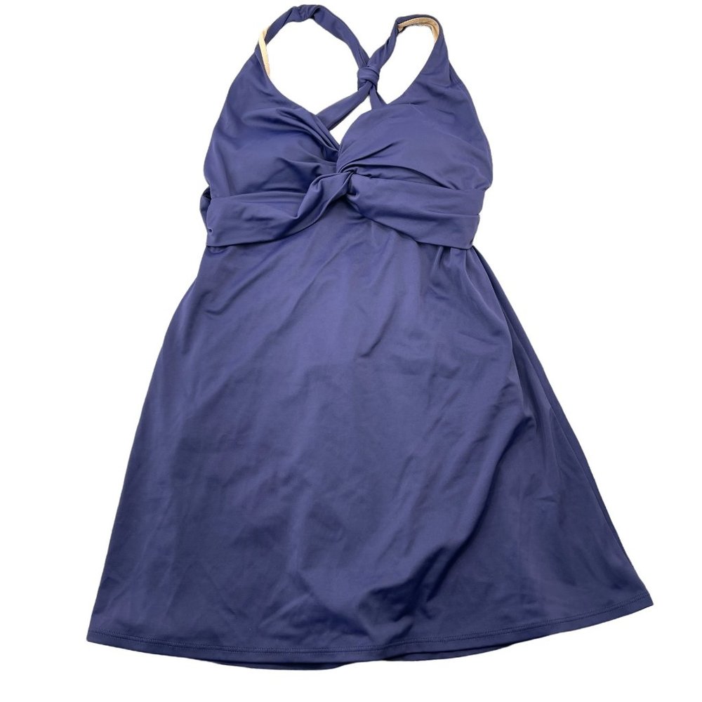 LL Bean Womens Size 10 Swimdress Dark Blue Excellent